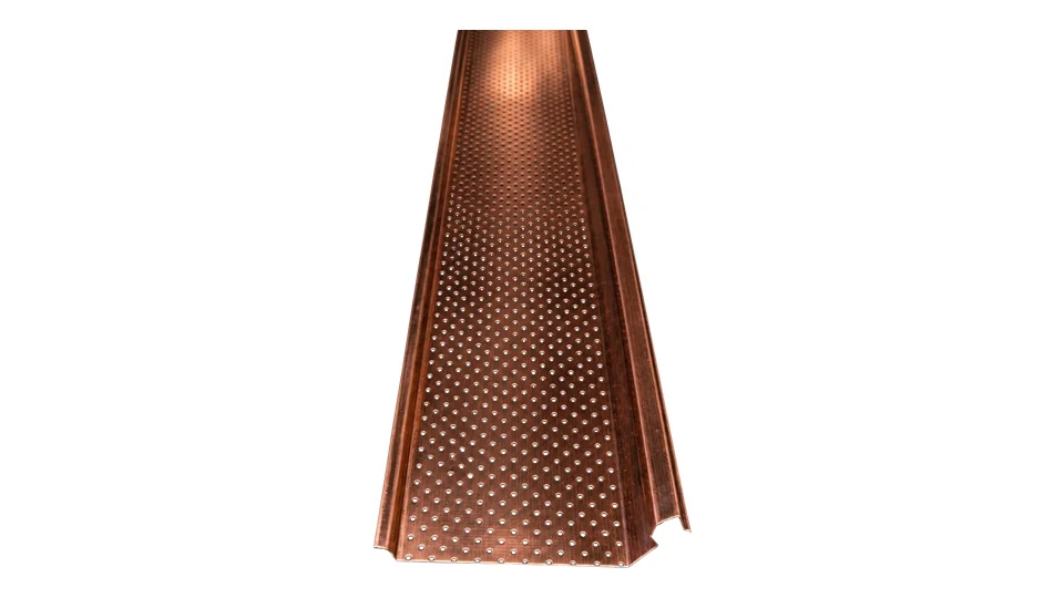 Alu-Rex Gutter Clean System® Retrofit Gutter Guard - Half-round, inside bead, copper profile
