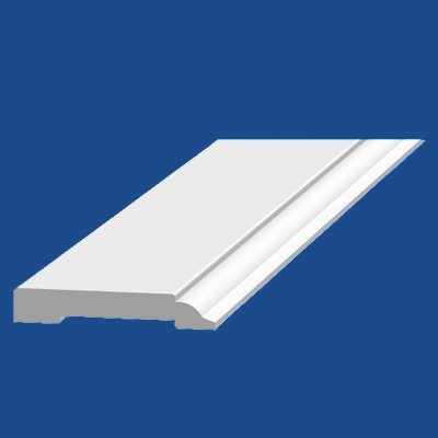 Restoration Millwork® Interior PVC Trim - PVC Century Baseboard (A-35) 8' profile
