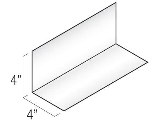 Century Series Aluminum Flashing & Trim - 4" × 4" Angle Flashing profile