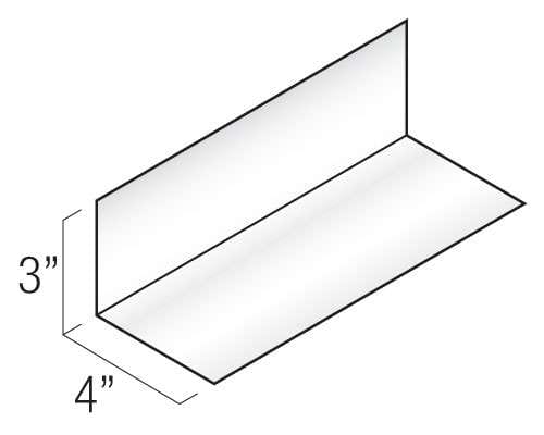 Century Series Aluminum Flashing & Trim - 3" × 4" × 10 1/2" Step Flashing profile