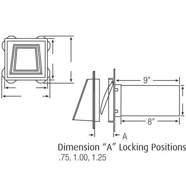 Mount Blocks & Utility Vents - 4" Hooded Vent profile