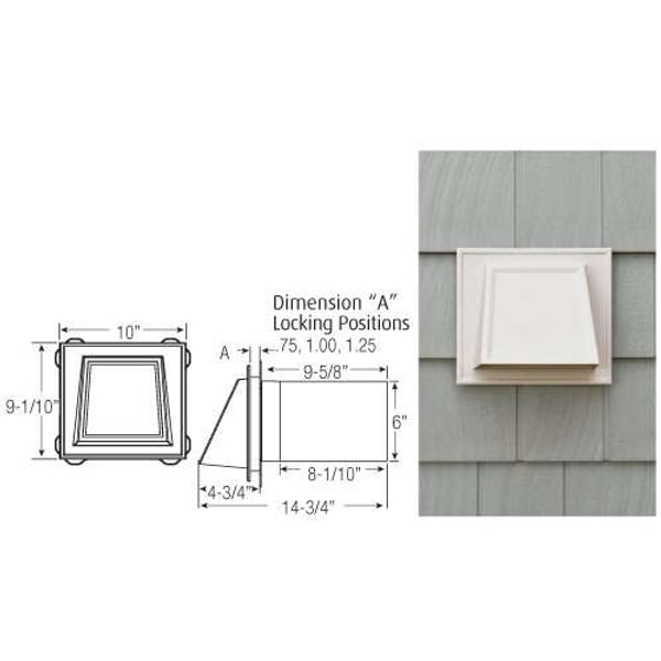 Mount Blocks & Utility Vents - 6" Hooded Vent profile