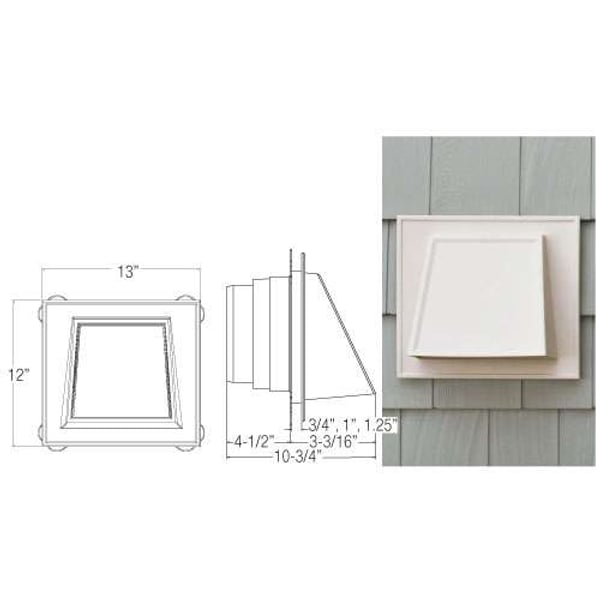 Mount Blocks & Utility Vents - 8" Hooded Vent profile