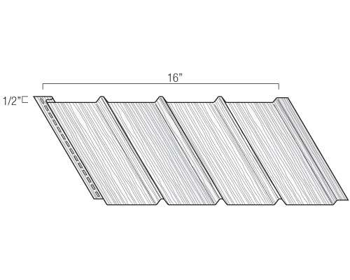 Vinyl Soffit - 16" Solid 4-panel Soffit profile