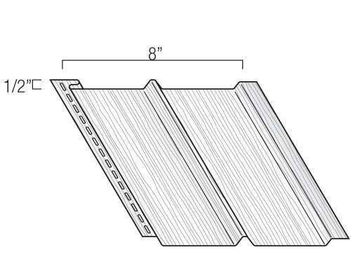 Vinyl Soffit - 8" Solid 2-panel Soffit profile