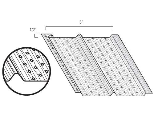 Vinyl Soffit - 8" Vented 2-panel Soffit profile