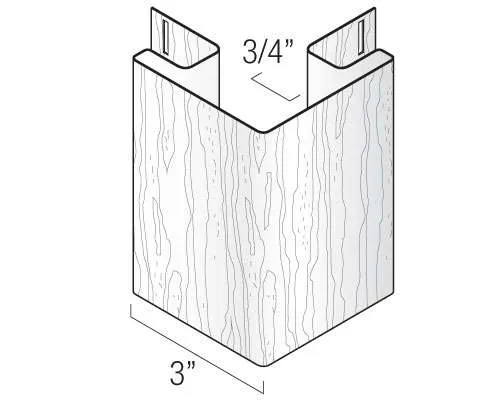 Kaycan Vinyl Trims - 3" Outside Corner Post profile