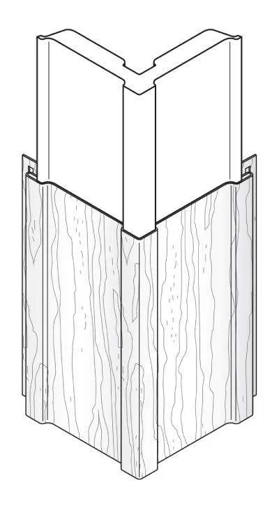 Kaycan Vinyl Trims - 6" Insulated Traditional Corner Post profile