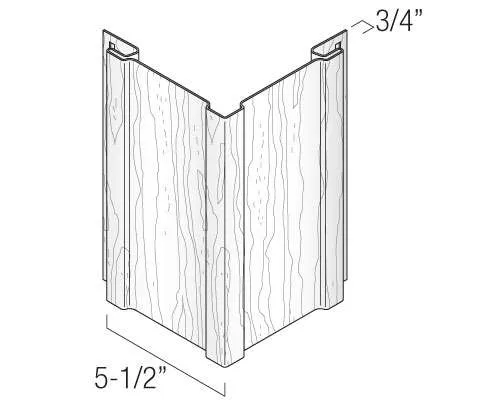 Kaycan Vinyl Trims - 6" Traditional Corner Post profile