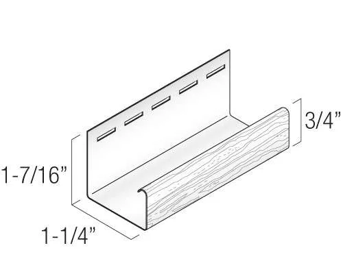 Kaycan Vinyl Trims - 1¼" J Trim profile