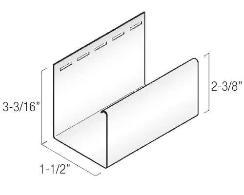 Kaycan Vinyl Trims - 1½" Deep Pocket J Trim profile