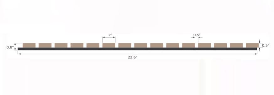 Pro Materials Acoustic Fluted Wall Panels - Acoustic Fluted Wall Panel - 3-Sided profile